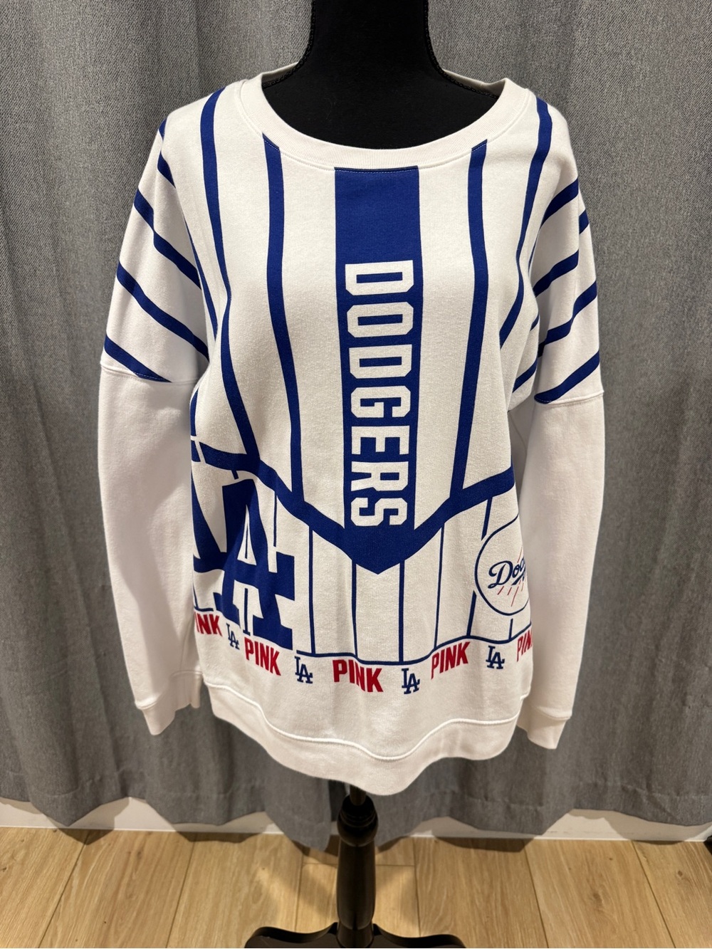 Vintage Victoria’s Secrets Dodgers White & Royal Blue Women's Sweater